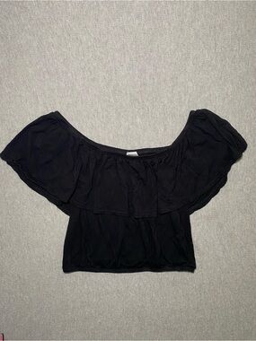 Free People Beach Womens Size XS Off Shoulder Crop Top Black